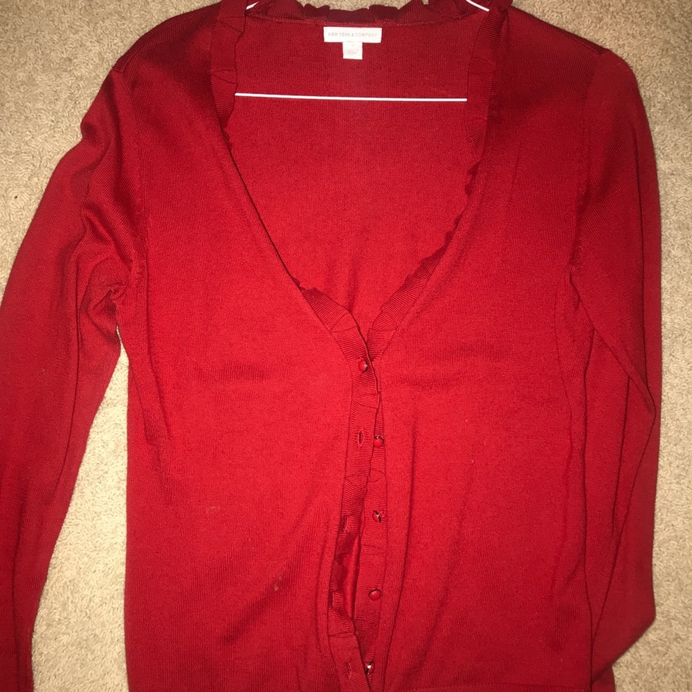 New York and Company cardigan. Red. medium.